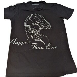 Billie Eilish Happier Than Ever Graphic T-Shirt Size S Black‎ Cotton